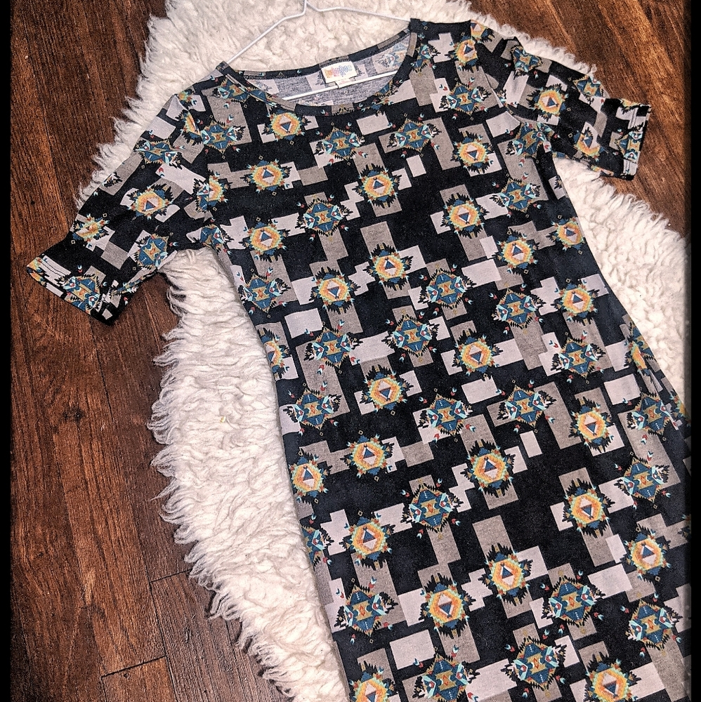 Lularoe Julia B+W Patterned Dress - Small